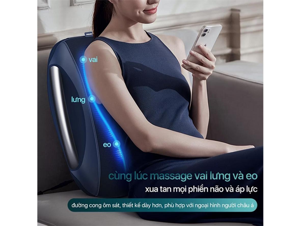 4 chế độ massage kết hợp chườm nóng 42°C