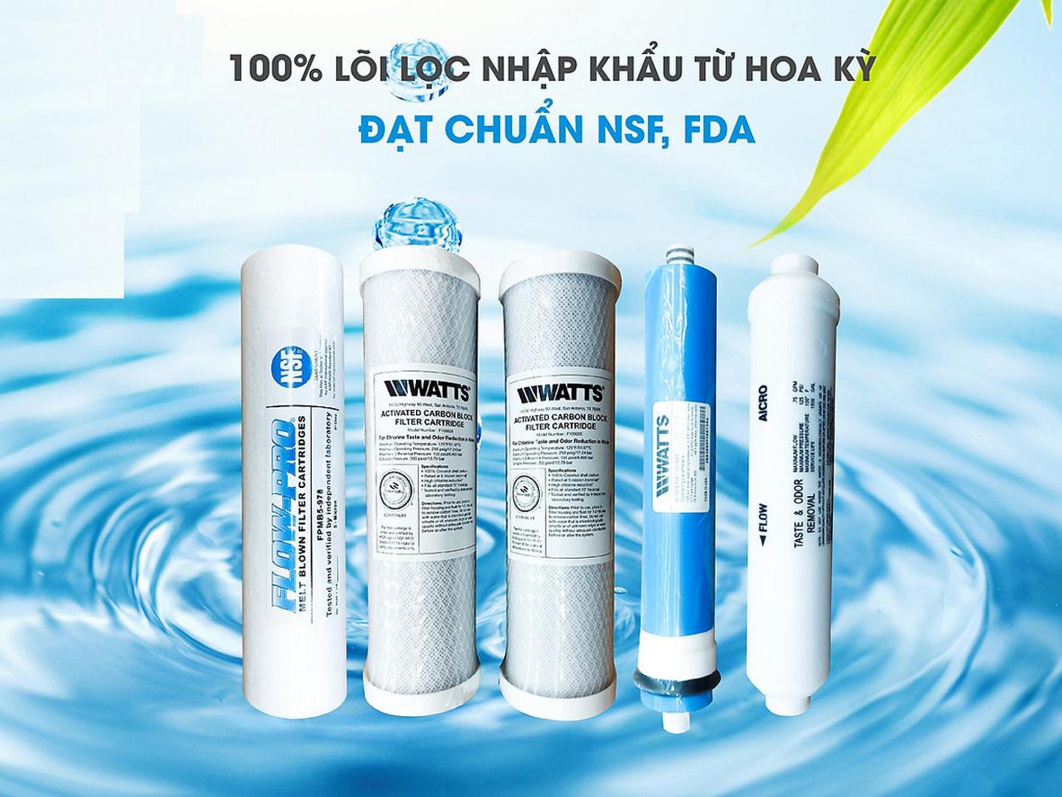 Hệ thống 5 cấp lọc của Kapano RO5-USA