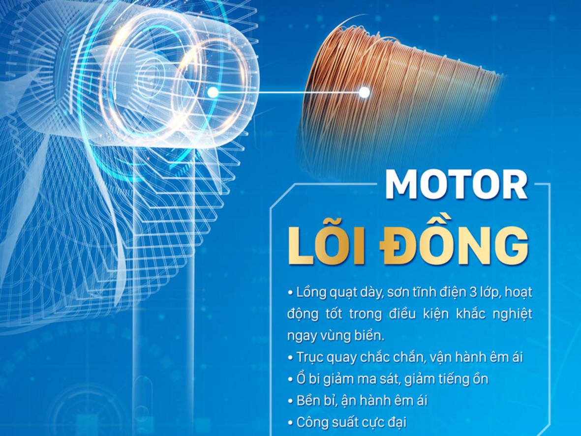 7 cánh 40cm cho luồng gió rộng và đều.