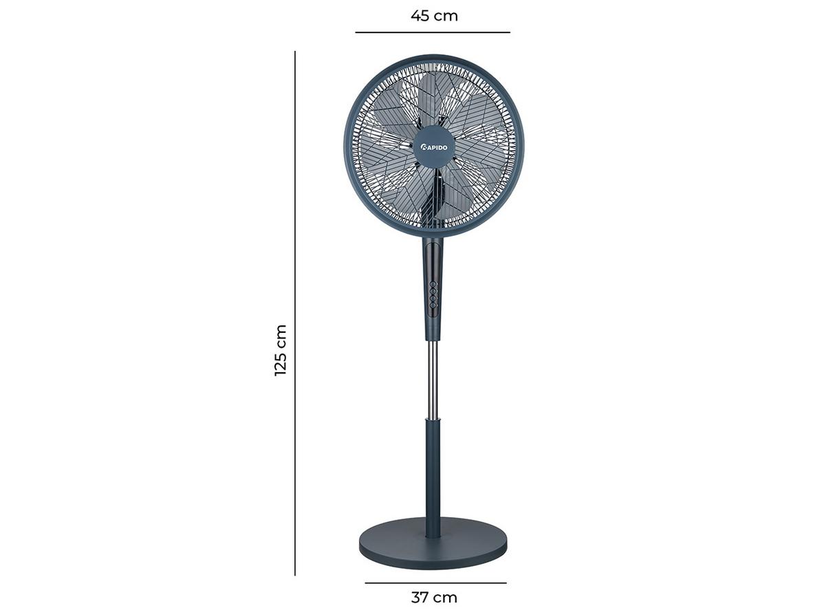 7 cánh quạt 45cm cho luồng gió rộng và mát đều.