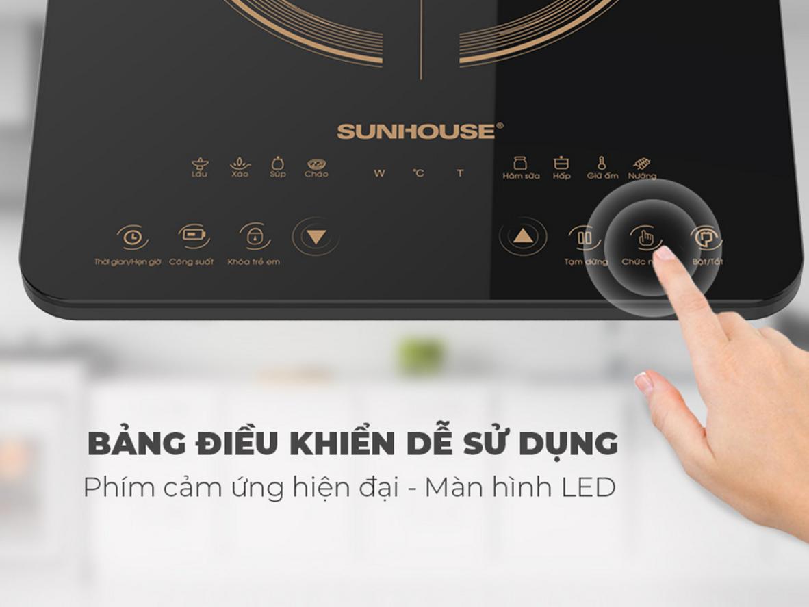 8 chế độ nấu tự động, thao tác cảm ứng tiện lợi