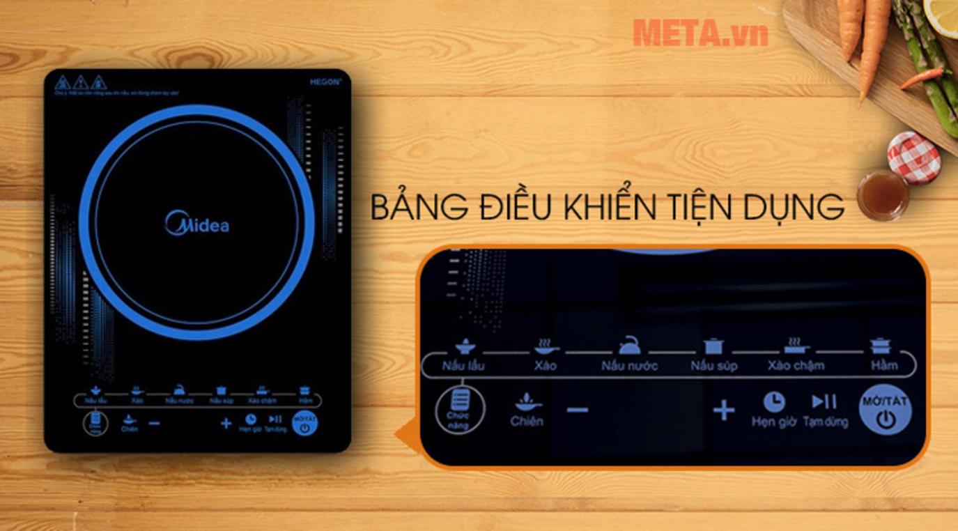 Bảng điều khiển cảm ứng và hẹn giờ 3 tiếng tiện lợi.
