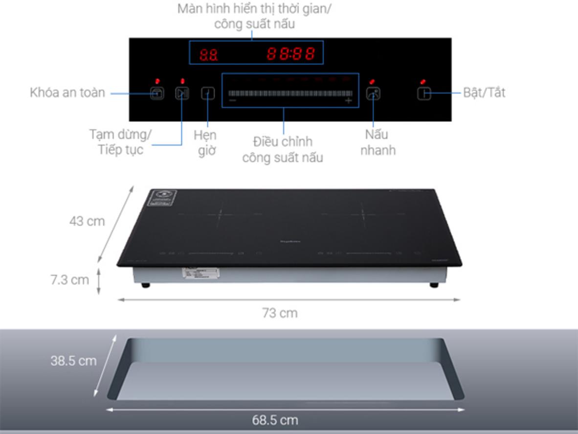 Tổng quan Bếp đôi điện từ Inverter Nagakawa NAG1213M