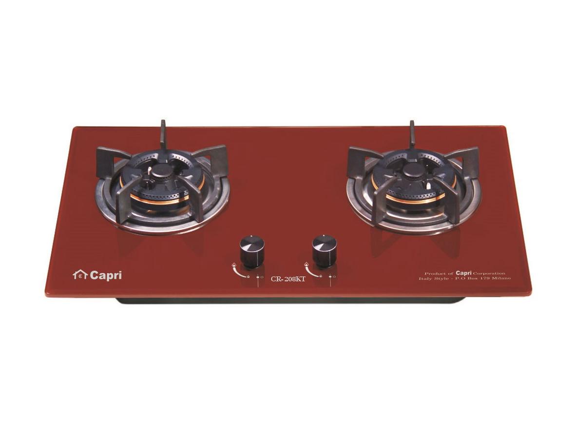 Tổng quan Bếp gas âm kính 2 lò Capri CR-208KT