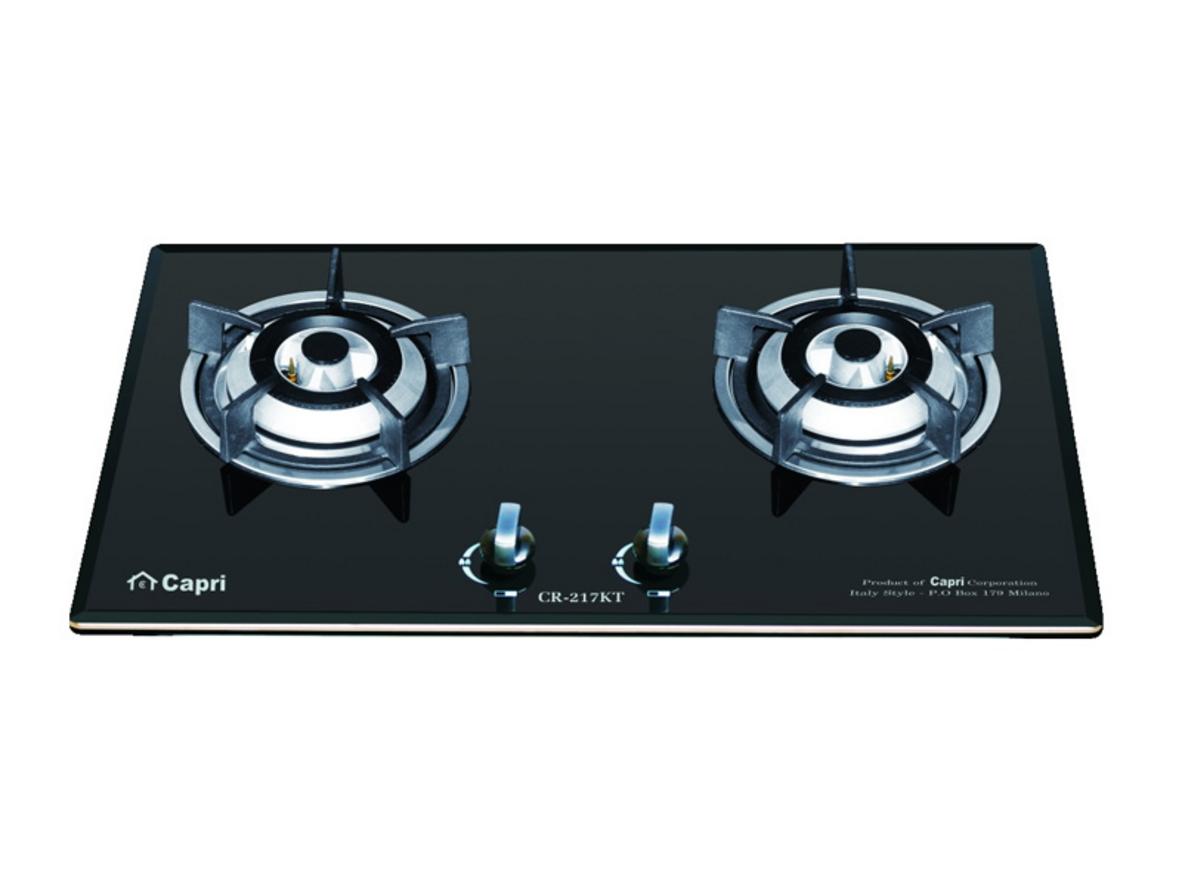 Tổng quan Bếp gas âm kính 2 lò Capri CR-217KT