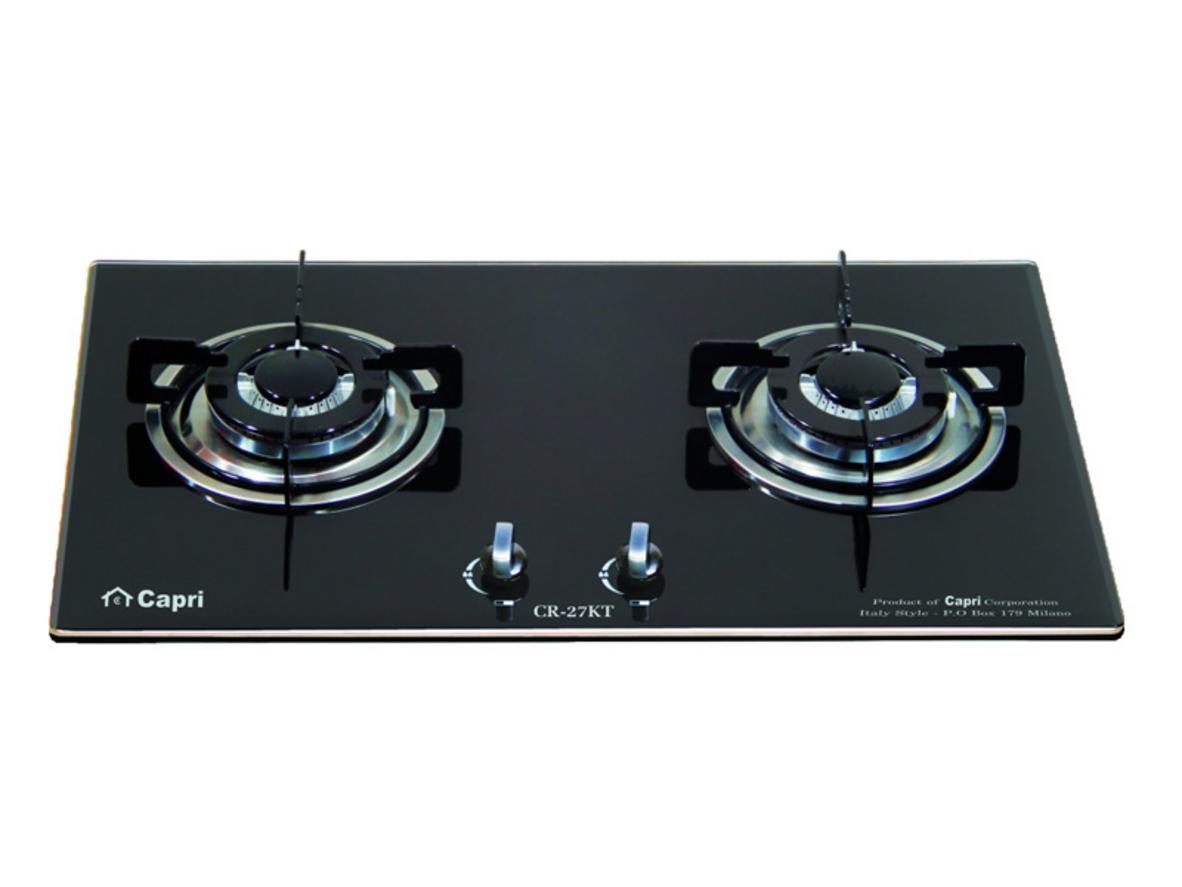 Tổng quan Bếp gas âm kính 2 lò Capri CR-27KT