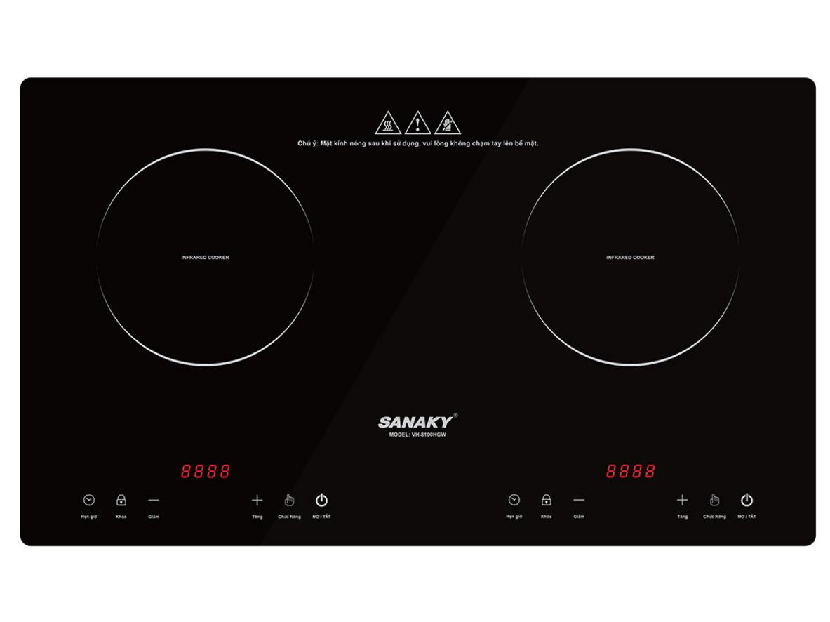 Tổng quan Bếp hồng ngoại đôi Sanaky VH-8100HGW
