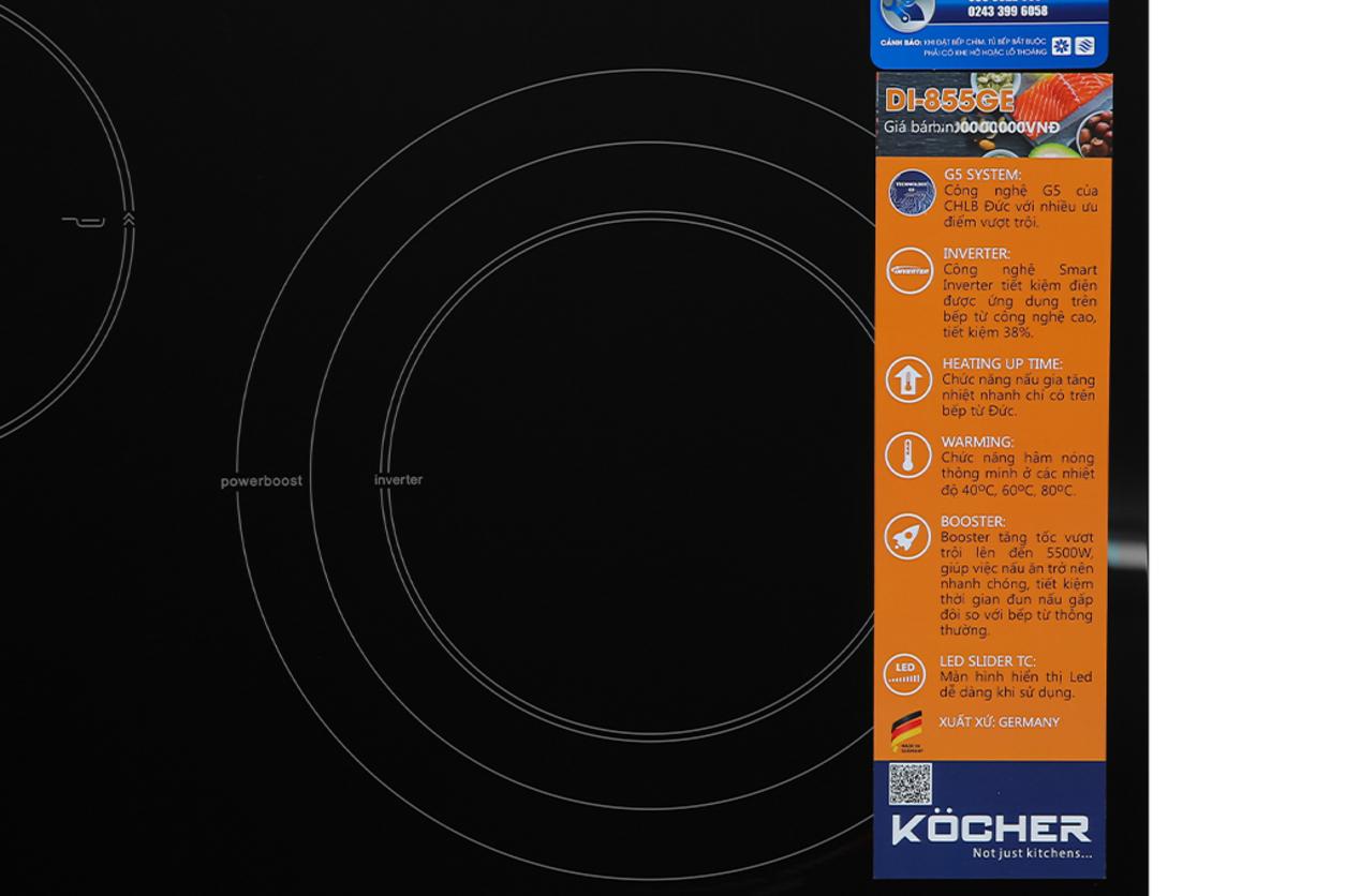 Tổng quan Bếp từ 3 vùng nấu Kocher DI-855GE