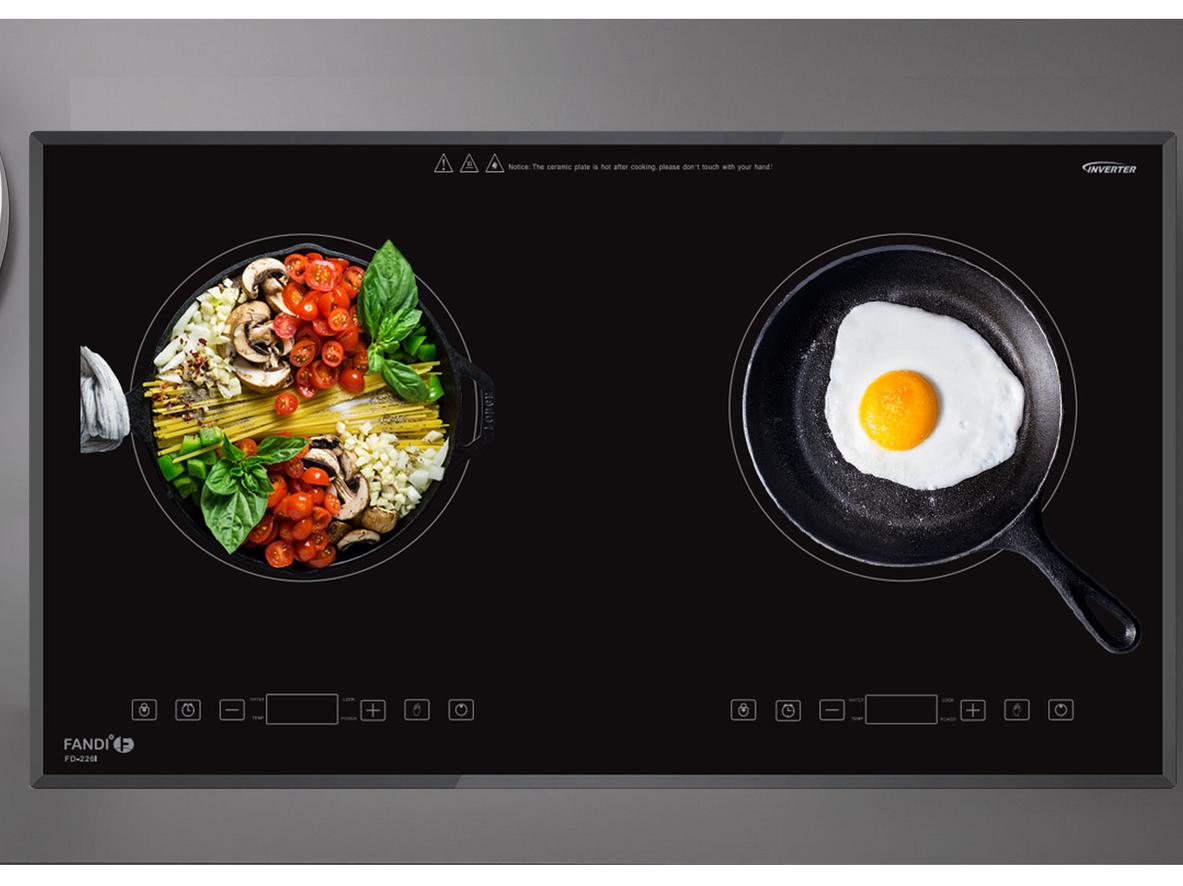 2 vùng nấu, công suất 4000W cho tốc độ nấu nhanh