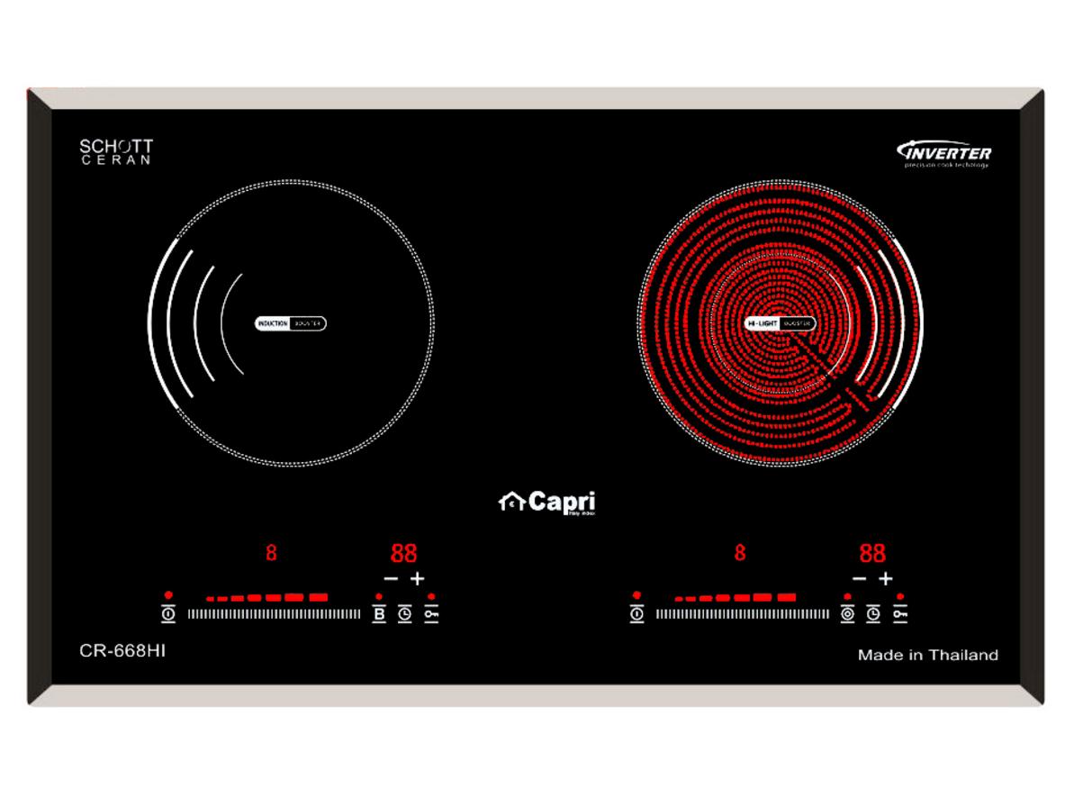 Tổng quan Bếp từ hồng ngoại đôi Capri CR-668HI