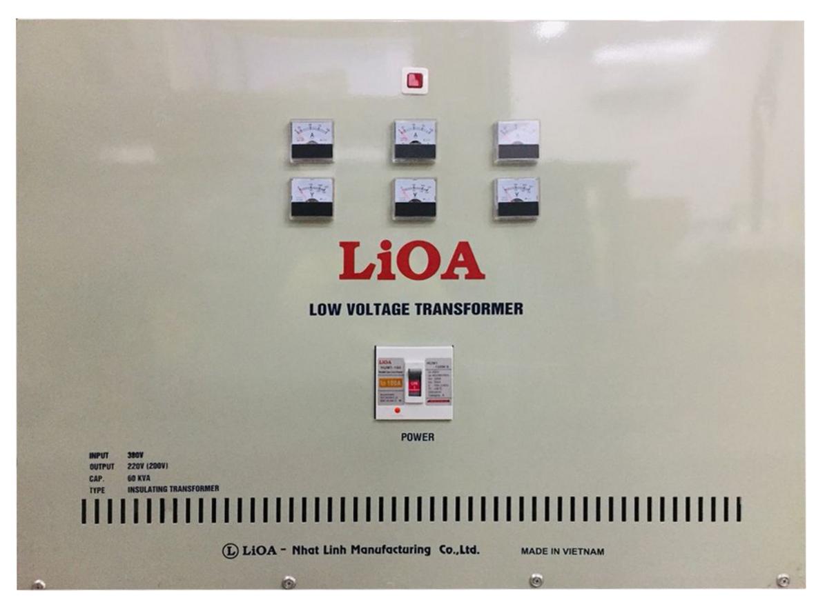 Tổng quan Biến áp đổi nguồn hạ áp 3 pha Lioa 60KVA - 3K601M2DH5YC (Cách ly)