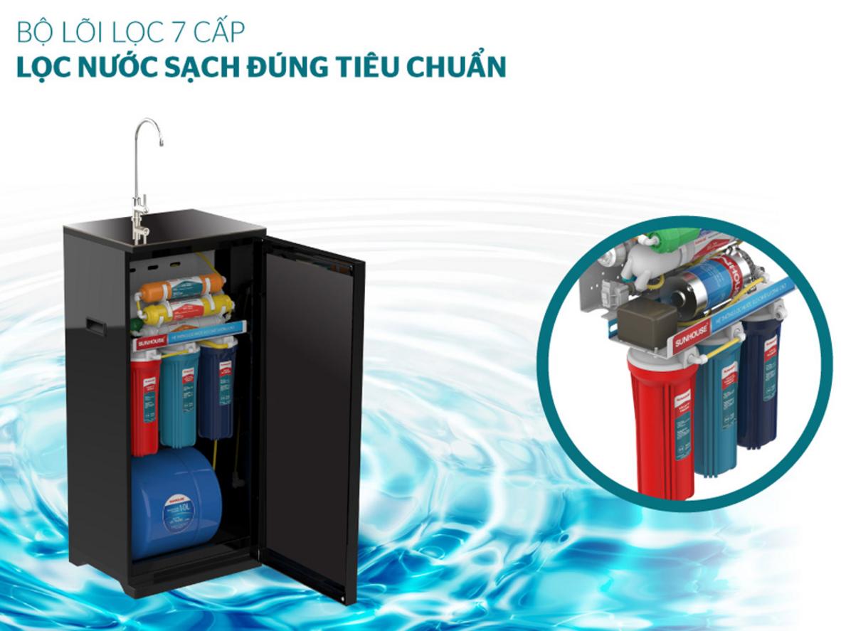 Bình chứa 8 lít và công suất lọc của máy