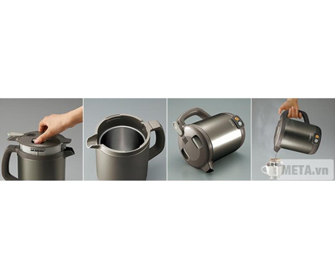 Ruột inox bền bỉ, dễ vệ sinh.