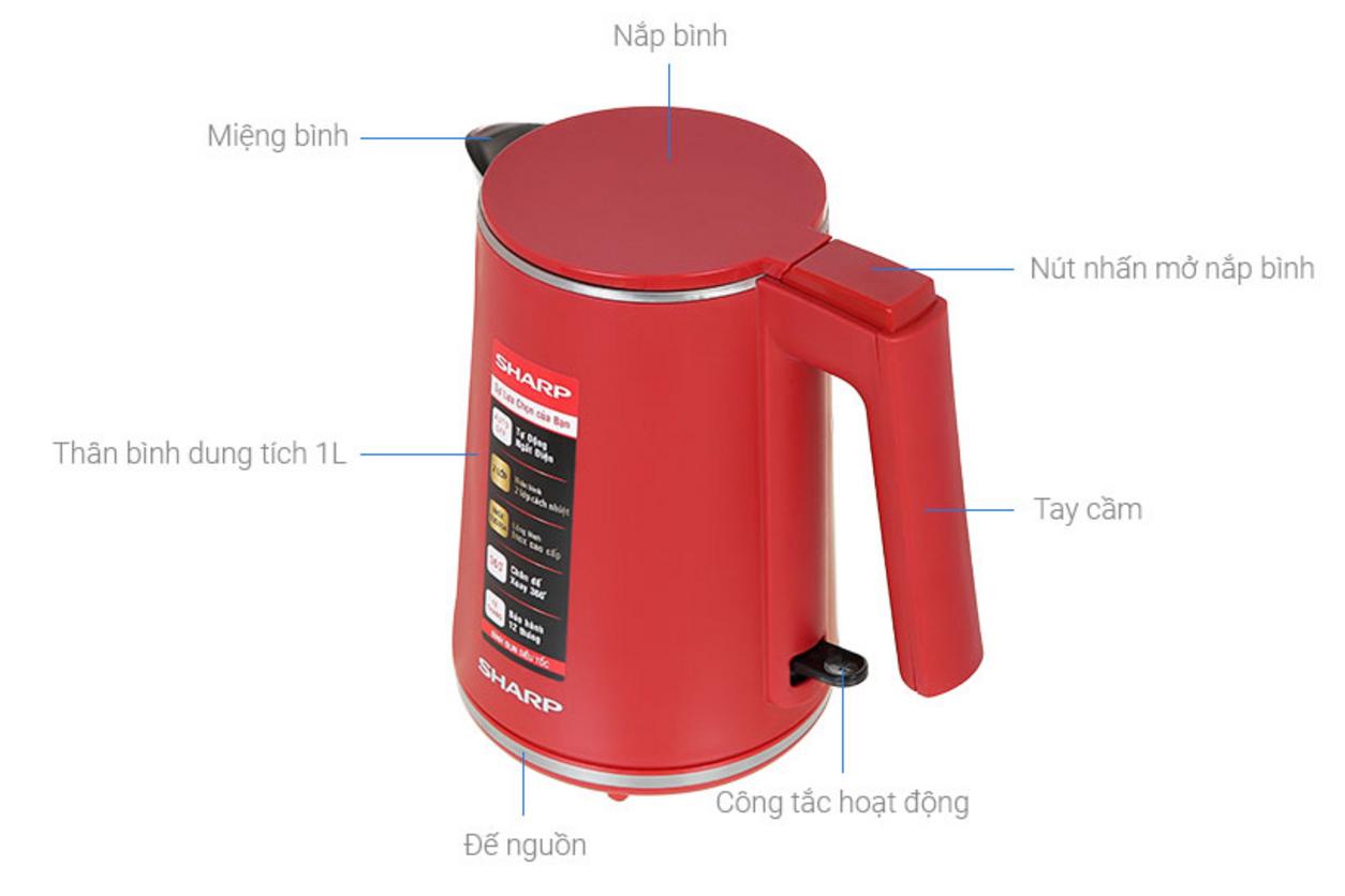 Tổng quan Bình đun siêu tốc Sharp EKJ-10DVPS - 1 lít