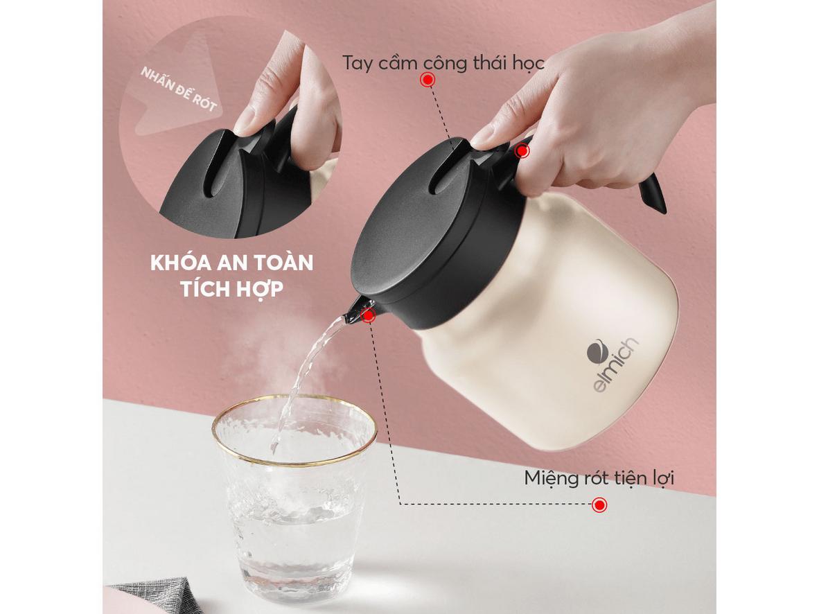 Tổng quan Bình giữ nhiệt gia đình inox 304 Elmich EL8299 (900ml)