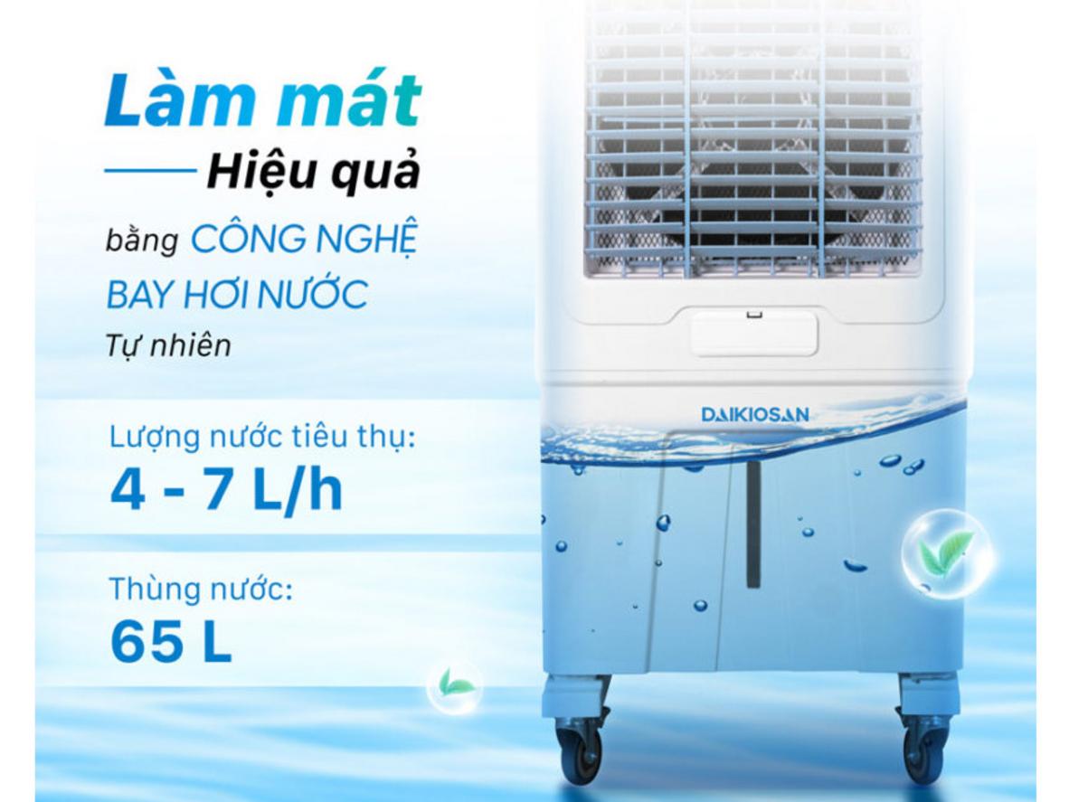 Bình nước 65 lít hỗ trợ vận hành lâu hơn.