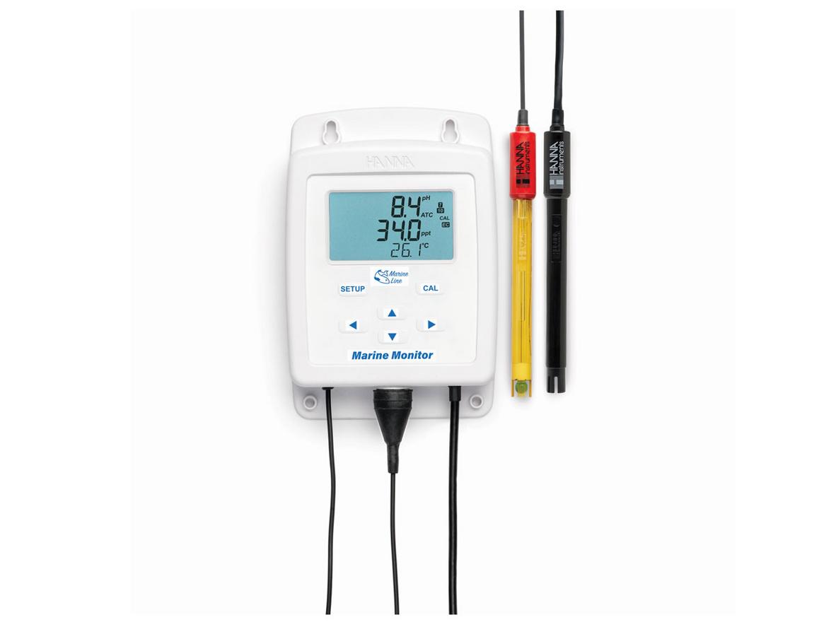 Tổng quan Bộ máy đo pH, độ mặn, nhiệt độ liên tục trong nước Hanna HI981520-02