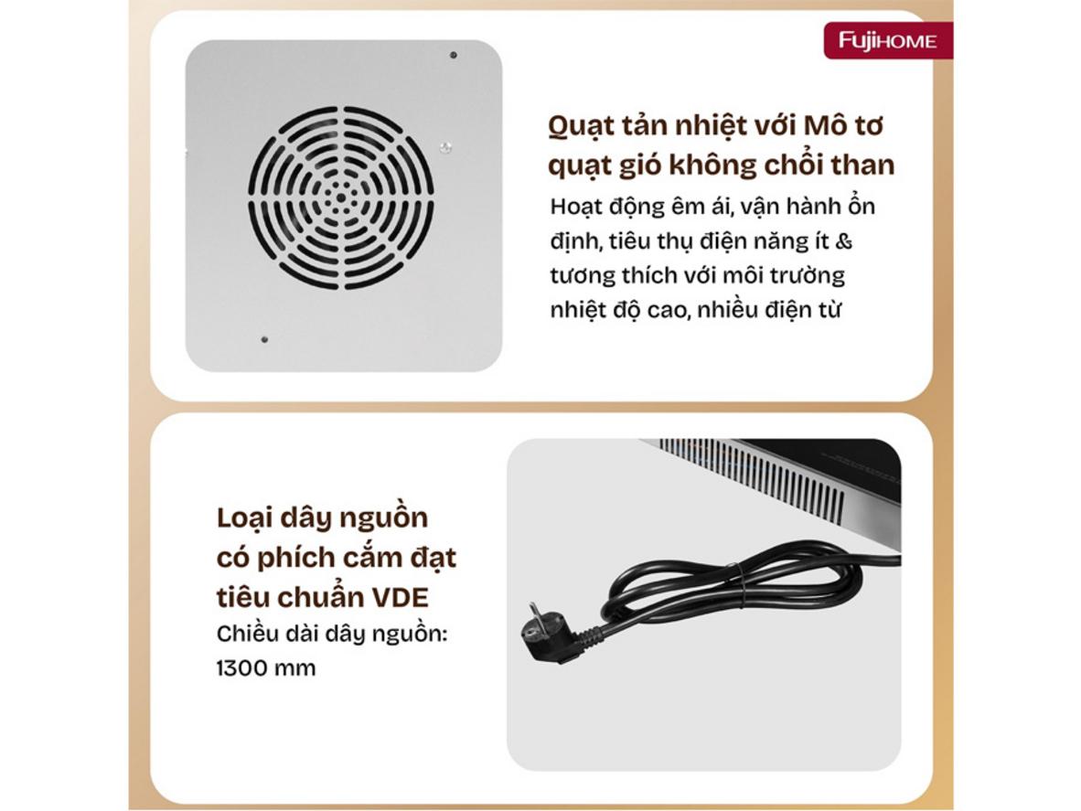 Công suất mạnh và Booster nấu nhanh trên Fujihome IC2623