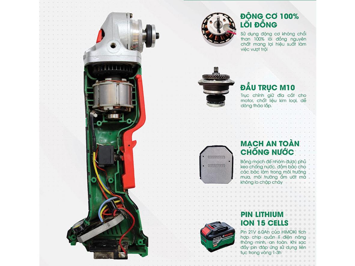 Brushless và lõi đồng giúp máy bền bỉ hơn.
