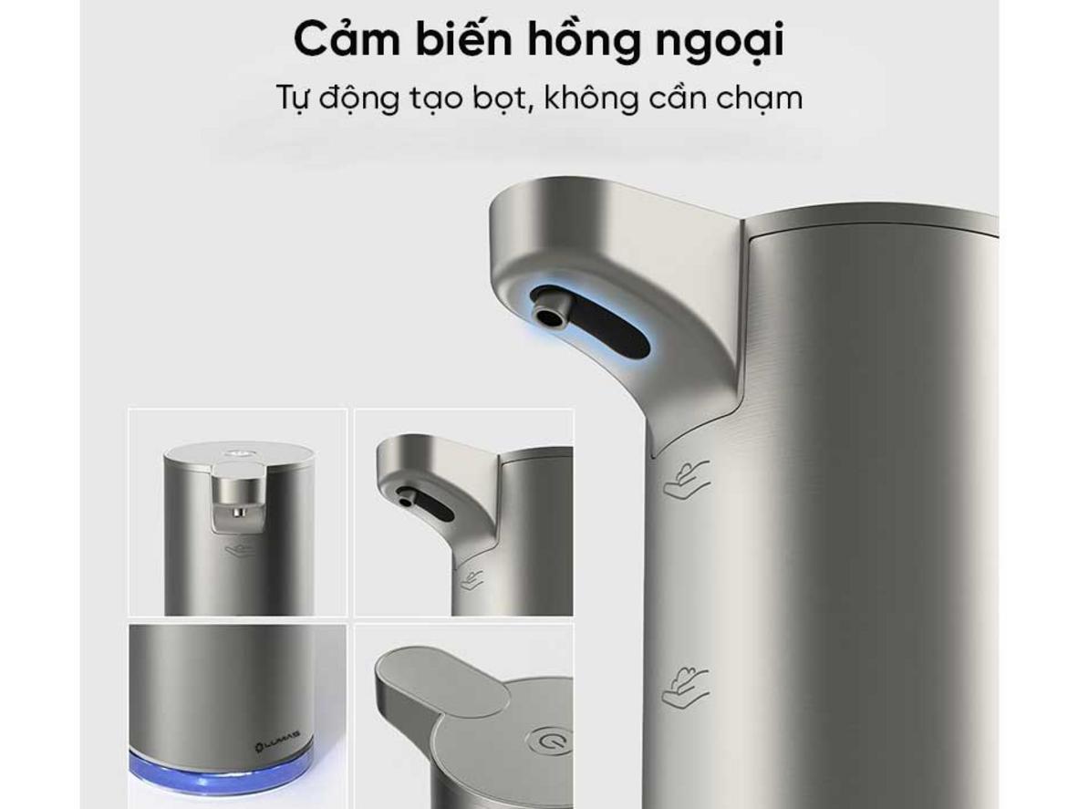 Cảm biến hồng ngoại giúp tạo bọt không cần chạm tay.