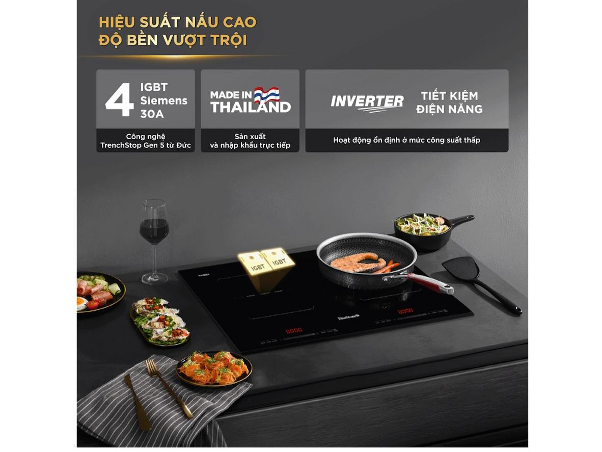 Cảm ứng trượt Slider và hẹn giờ 180 phút giúp thao tác tiện lợi hơn.