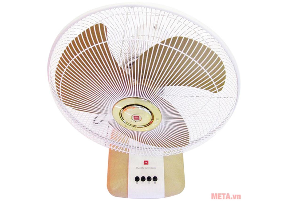 Cánh kim loại 40cm tạo gió mạnh, tập trung.