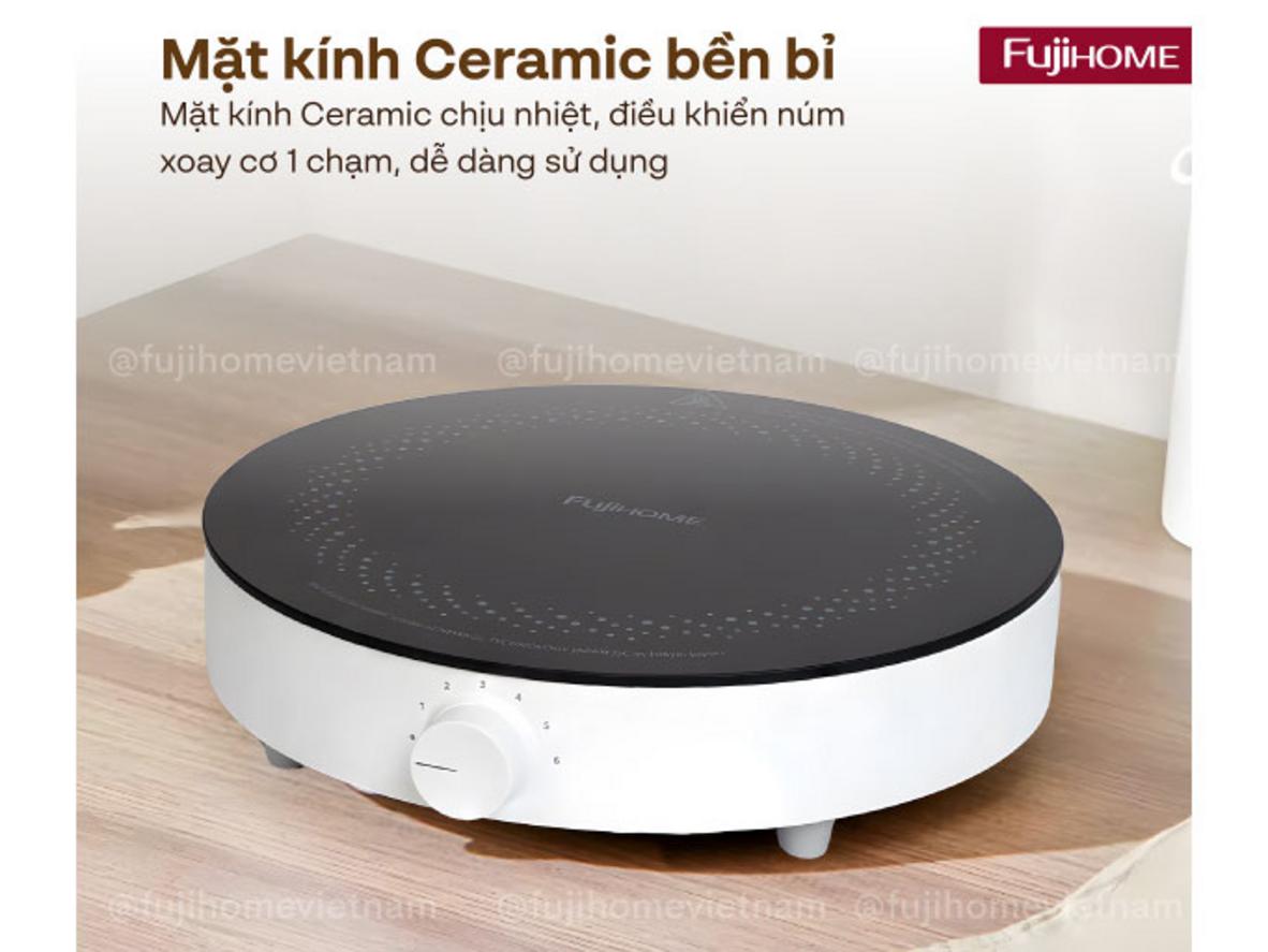 Mặt kính Ceramic bền đẹp, vệ sinh nhanh.