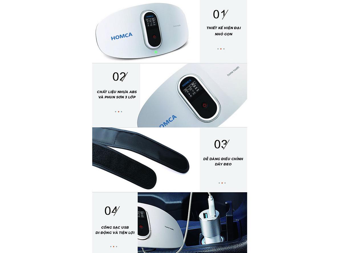 Chườm nóng 3 mức và hồng ngoại trên Homca B7