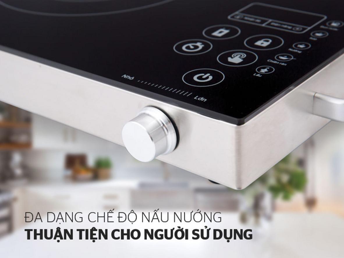 Công suất 2000W giúp nấu nhanh và tiện lợi.