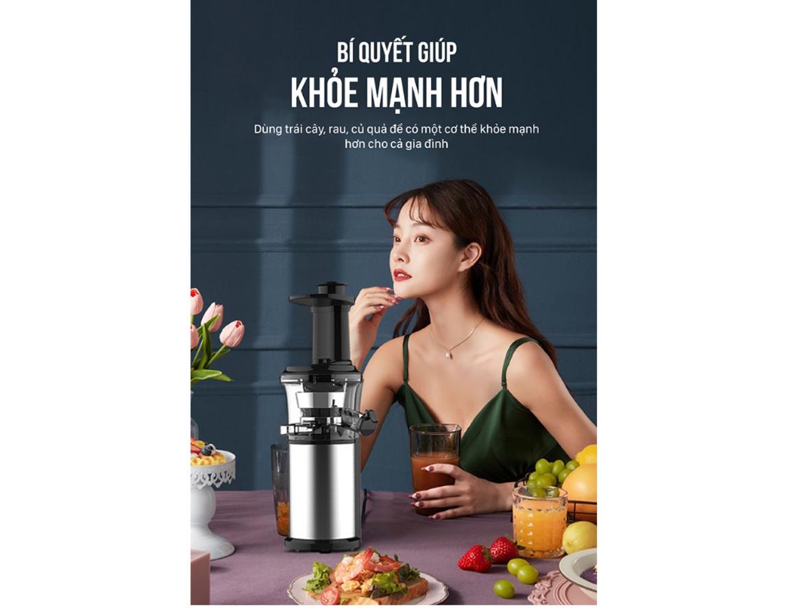 Ép kiệt hơn nhờ công suất 200W và công nghệ ép chậm thông minh