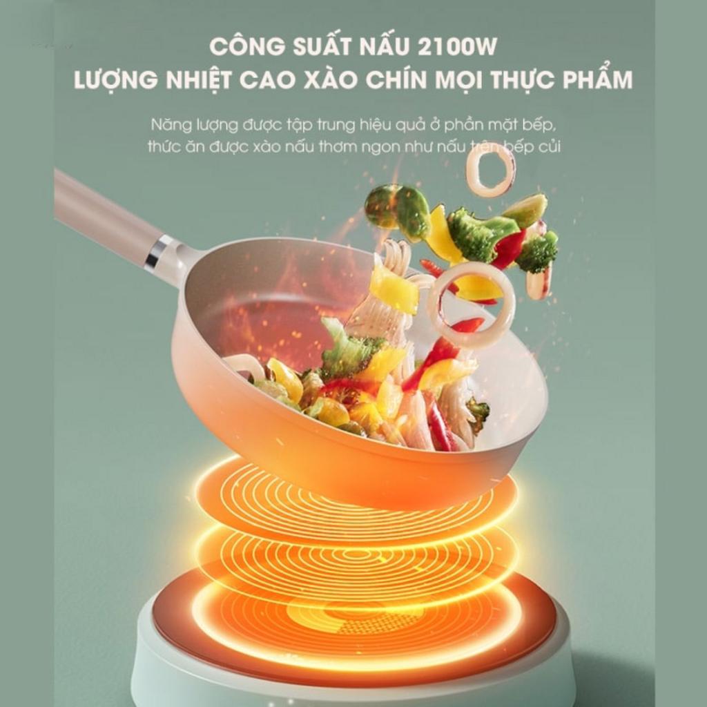 Công suất 2100W giúp nấu nhanh, tiện cho bữa ăn hằng ngày.