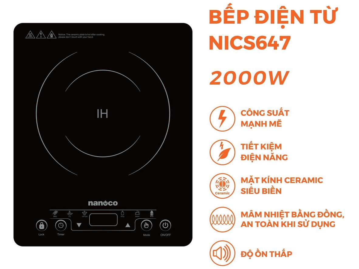 Công suất 2100W cho tốc độ nấu nhanh