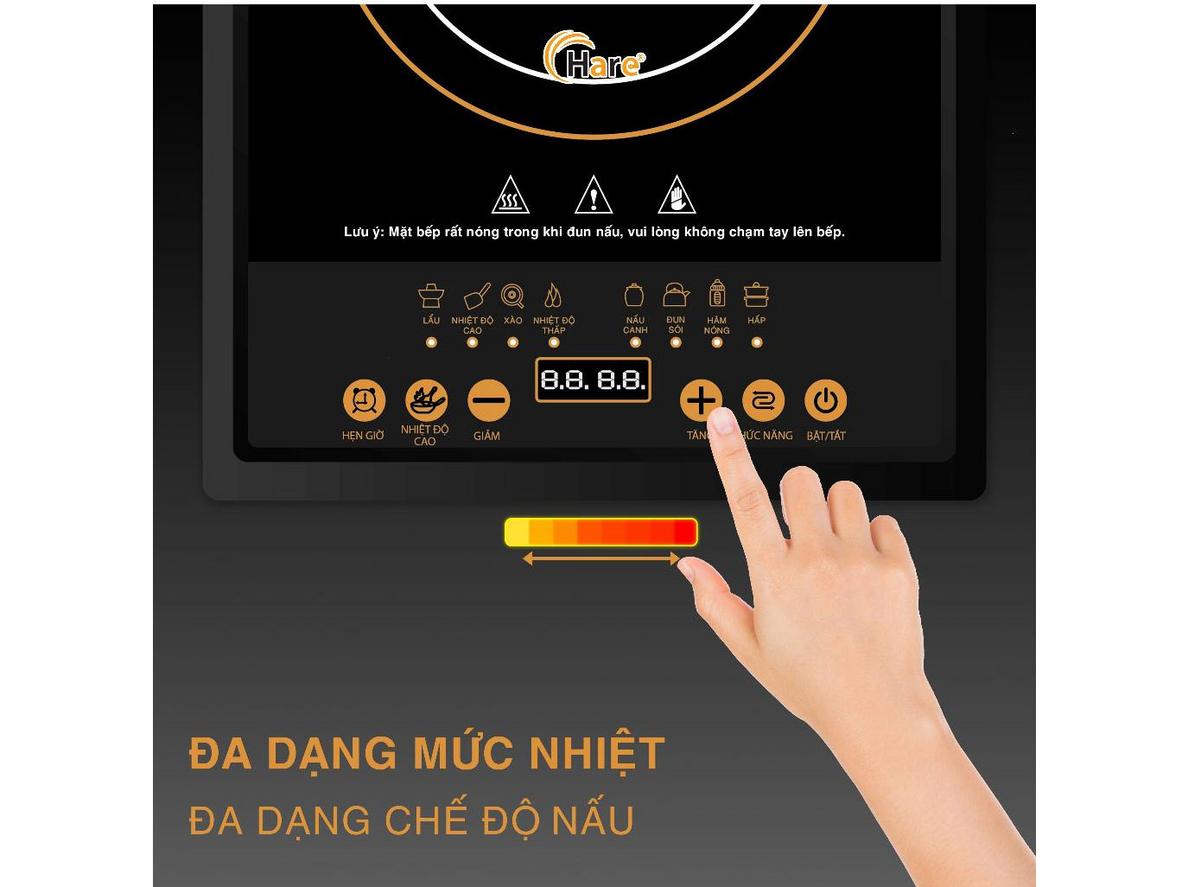 Công suất 2.200W giúp nấu nhanh hơn.