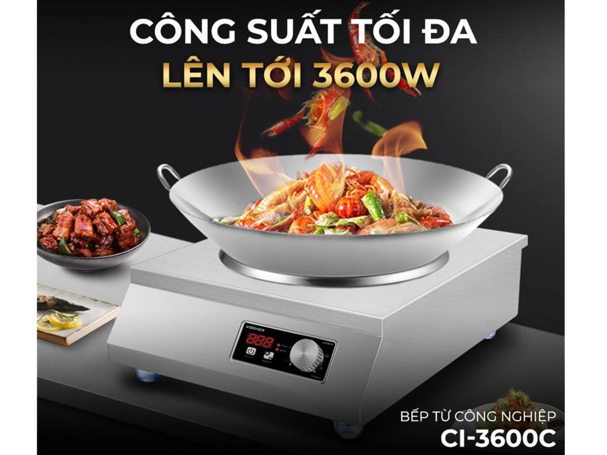 Công suất 3600W và Half-Bridge giúp nấu nhanh, ổn định.