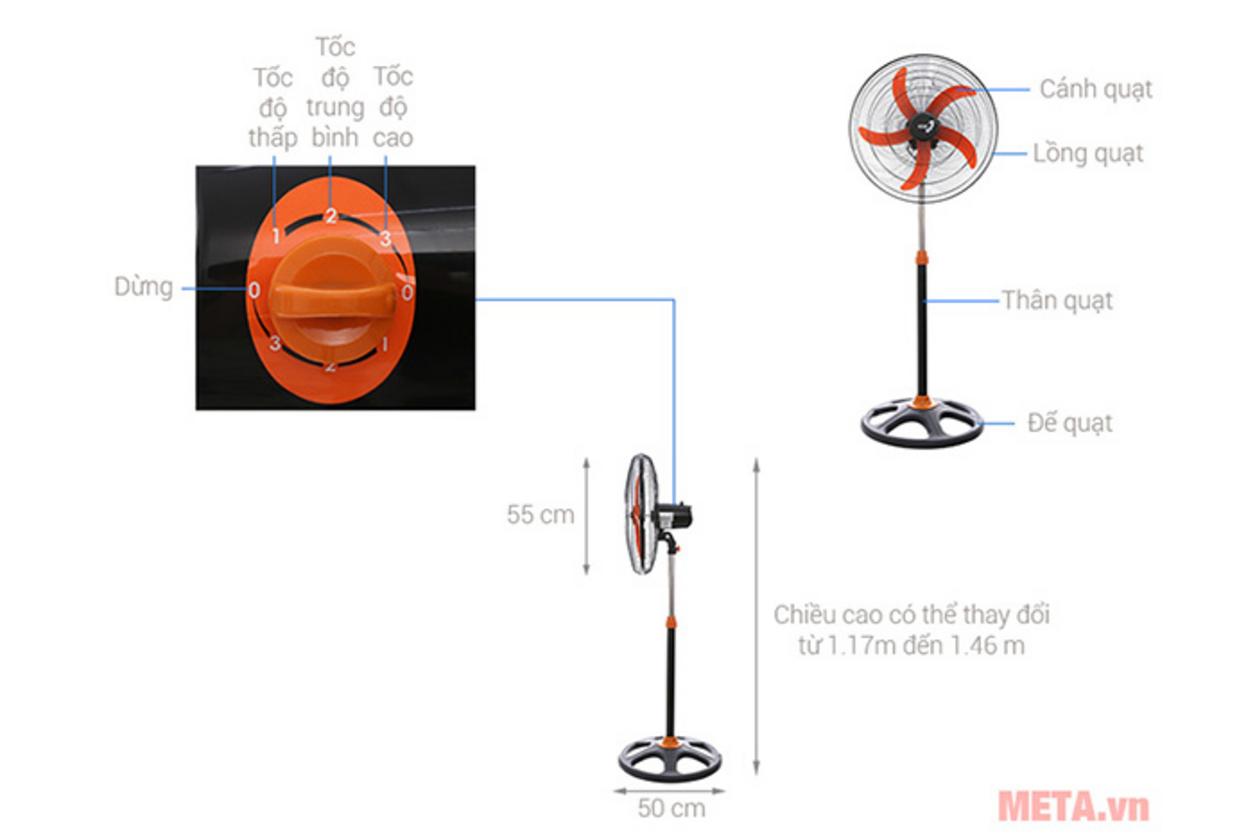 Công suất 80W cho khả năng làm mát mạnh và tiết kiệm điện.