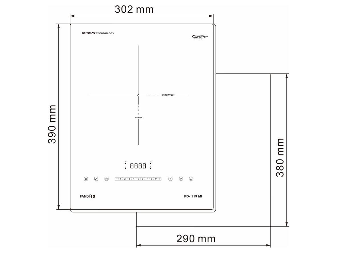 Booster 2500W giúp nấu nhanh hơn rõ rệt.