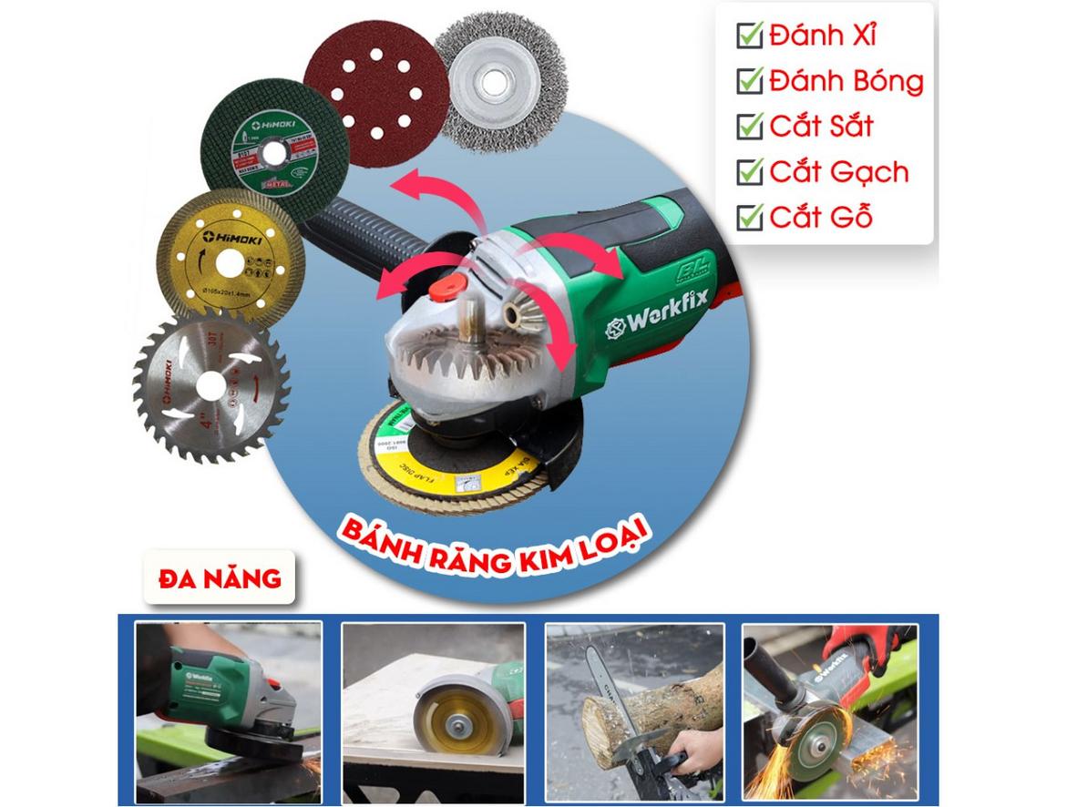 Công tắc bóp và khởi động mềm giúp thao tác an toàn hơn.