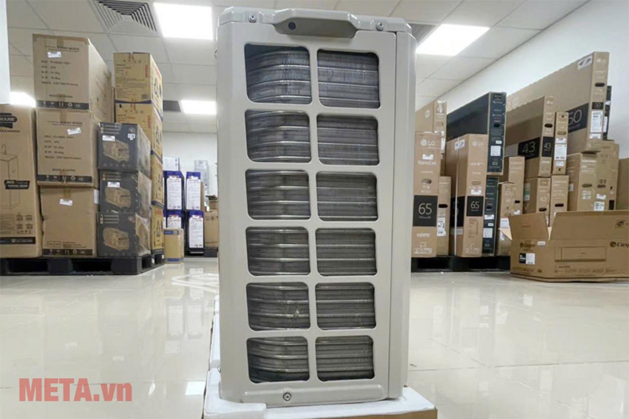 Dàn tản nhiệt nhôm và ống đồng tăng độ bền cho máy.