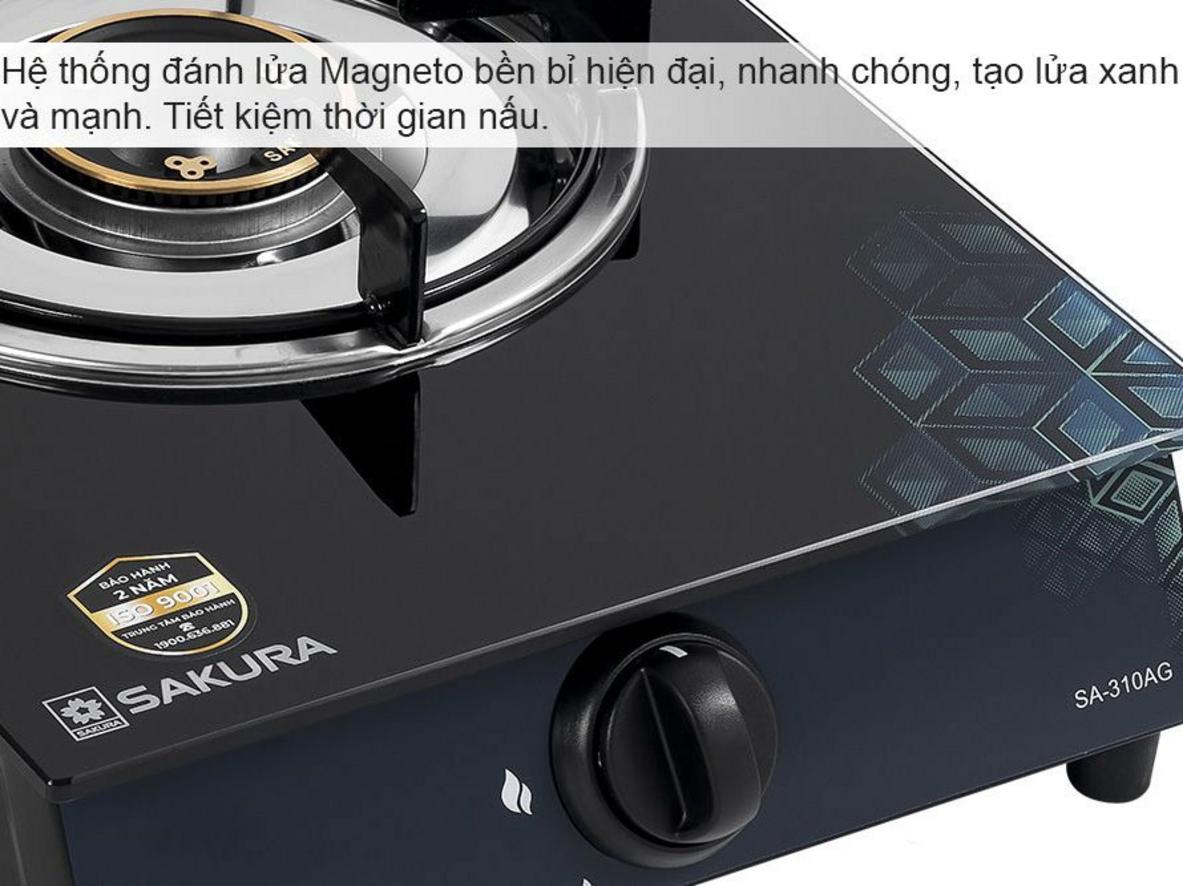 Đầu đốt đồng ϕ76mm cho lửa xanh ổn định và tiết kiệm.