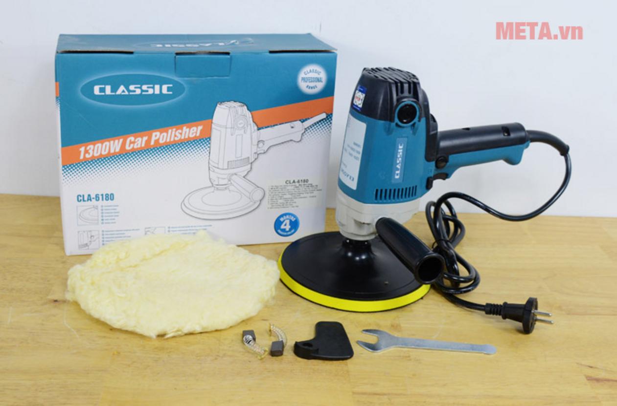 Đĩa chà 180mm giúp đánh bóng nhanh và đều hơn.