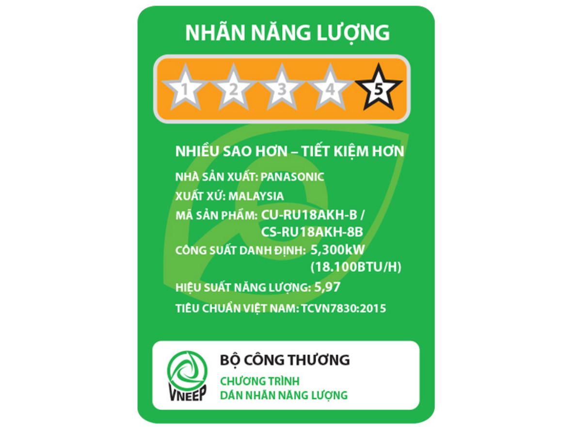Tổng quan Điều hòa Panasonic 1 chiều Inverter 18.000BTU CU/CS-RU18AKH-8B
