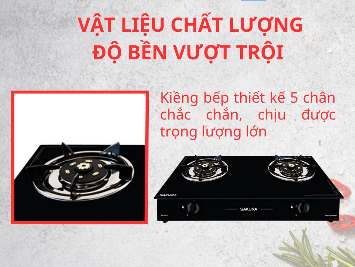 Chi tiết bền bỉ giúp bếp ổn định lâu dài.