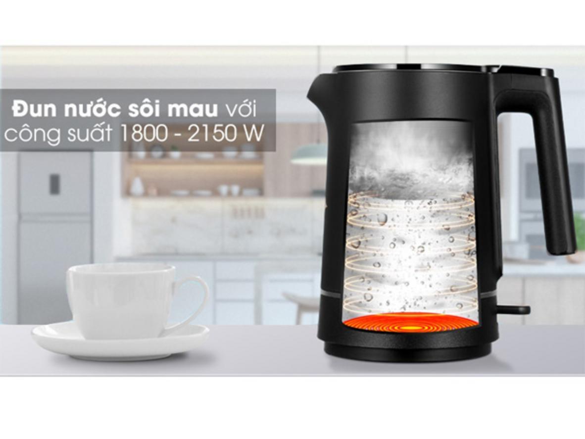 Công suất mạnh giúp đun nhanh trong vài phút.
