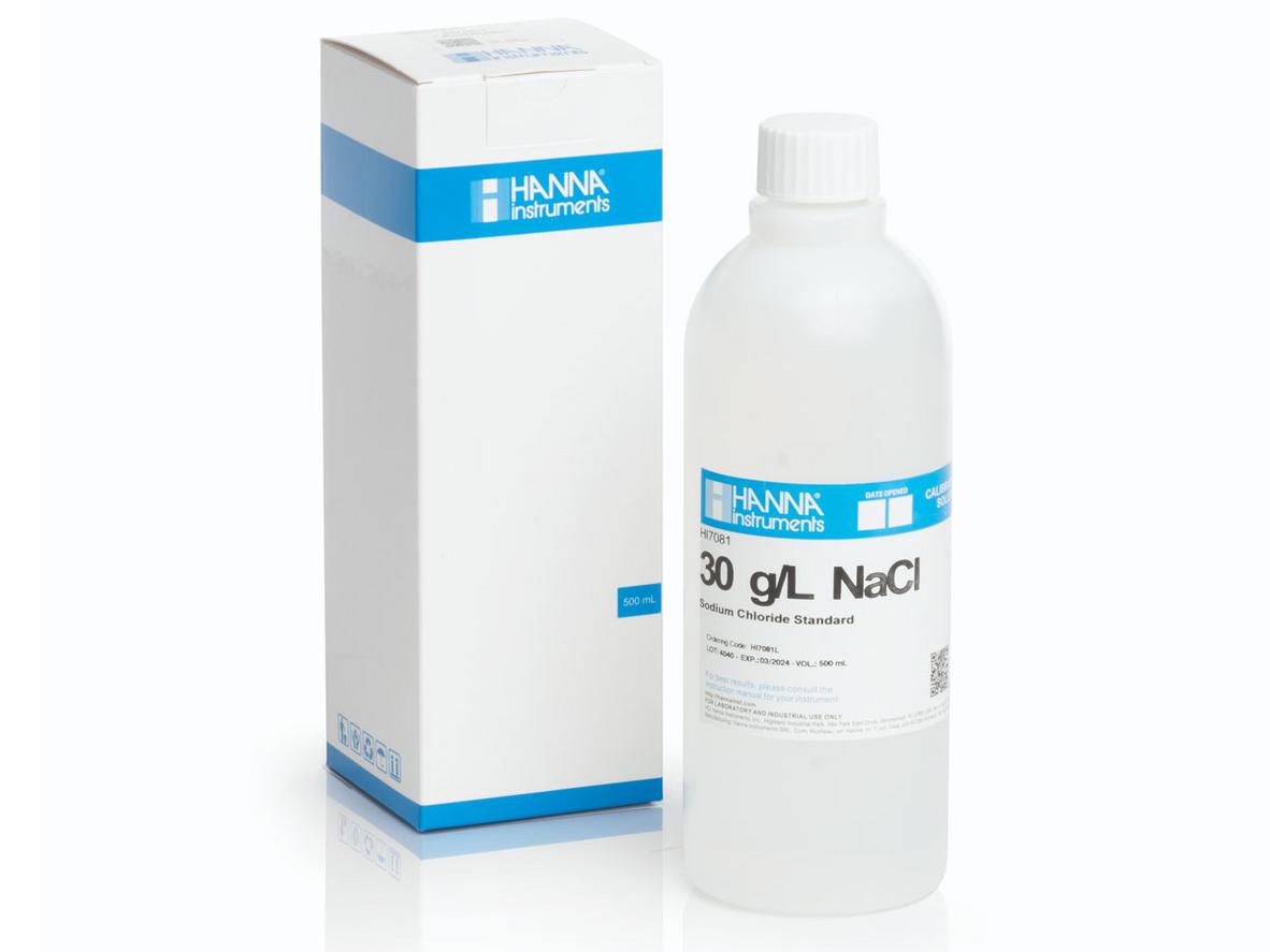 Tổng quan Dung dịch hiệu chuẩn Natri Clorua 30 g/L, 500 mL Hanna HI7081L