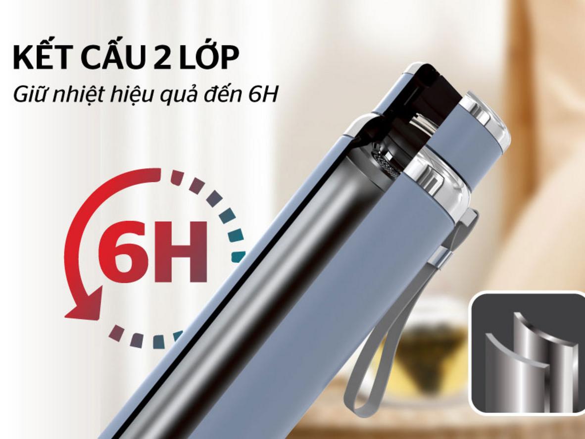 Giữ nóng/lạnh hiệu quả đến 6 giờ.