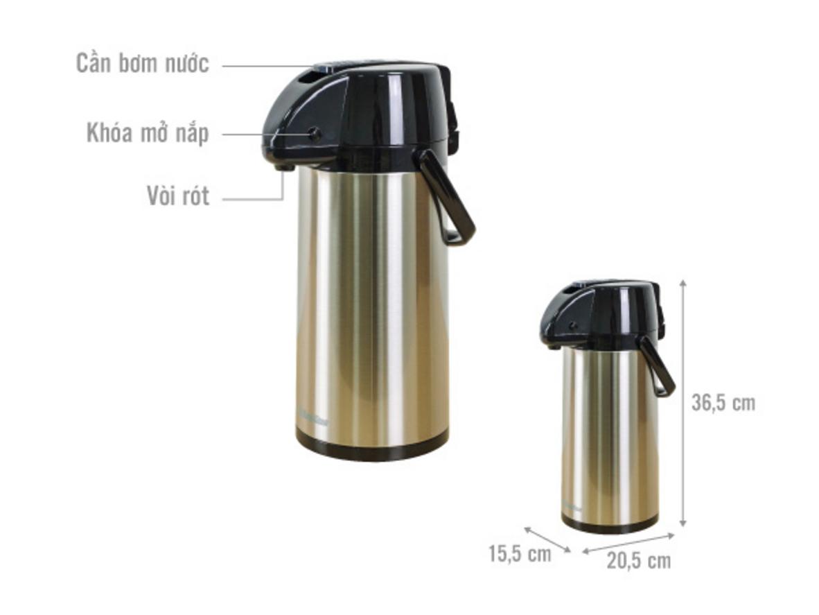 Ruột thủy tinh và gioăng silicone giúp giữ nhiệt ổn định.