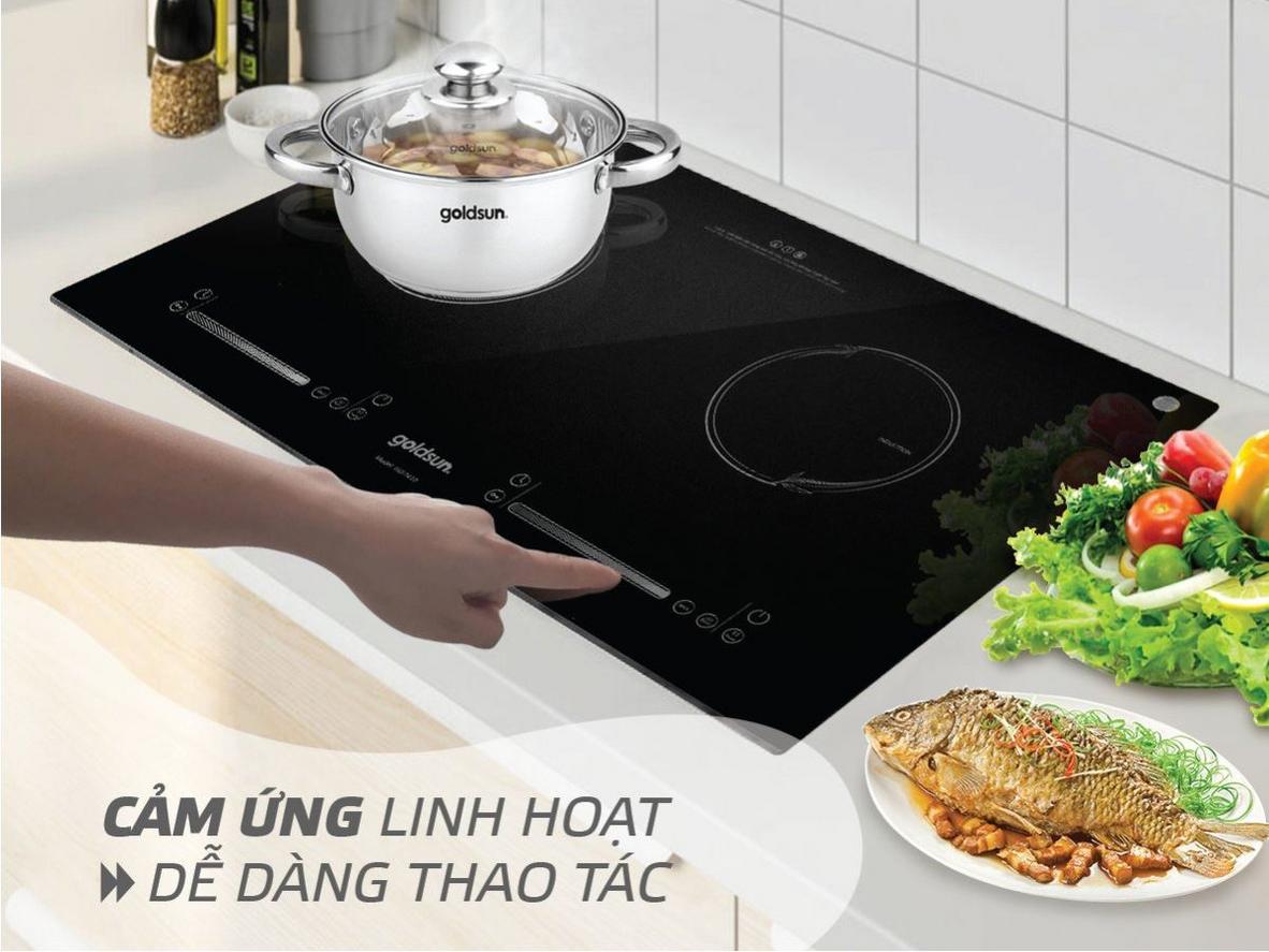 2 vùng nấu âm giúp nấu linh hoạt và gọn bếp.