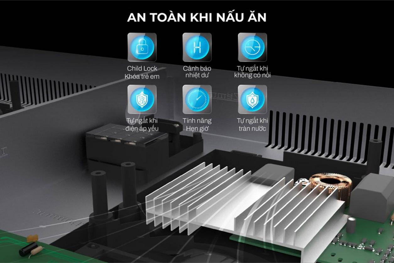 Inverter giúp tiết kiệm điện và nấu đều hơn.