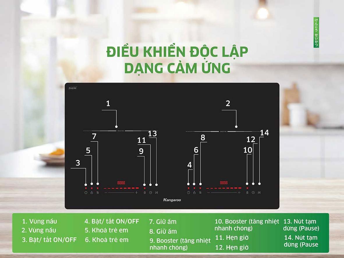 Inverter giúp bếp vận hành ổn định và tiết kiệm điện hơn.