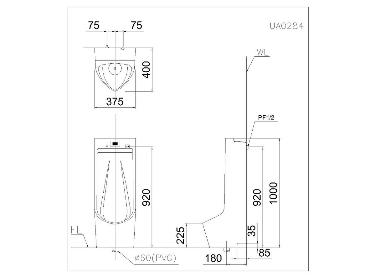 Kích thước 400 × 375 × 1000 mm giúp bố trí gọn và vững chắc.